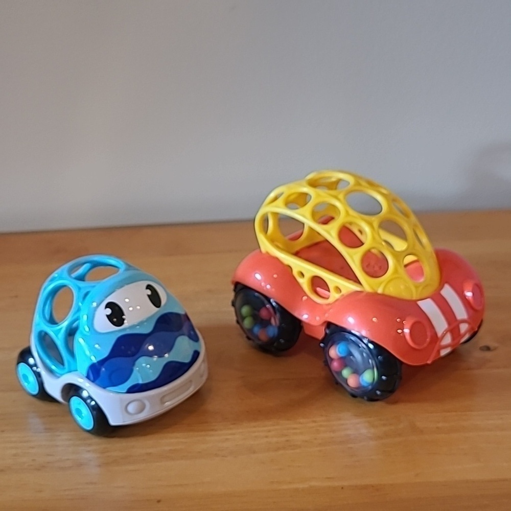 OBALL Easy Grasp Go Gripper & Rattle and Roll Sports Race Car, Set of 2 Cars